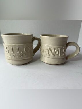 Magnolia and Silos along Co. - Ceramic Pottery Mug Set - Neutral Glazed Pair